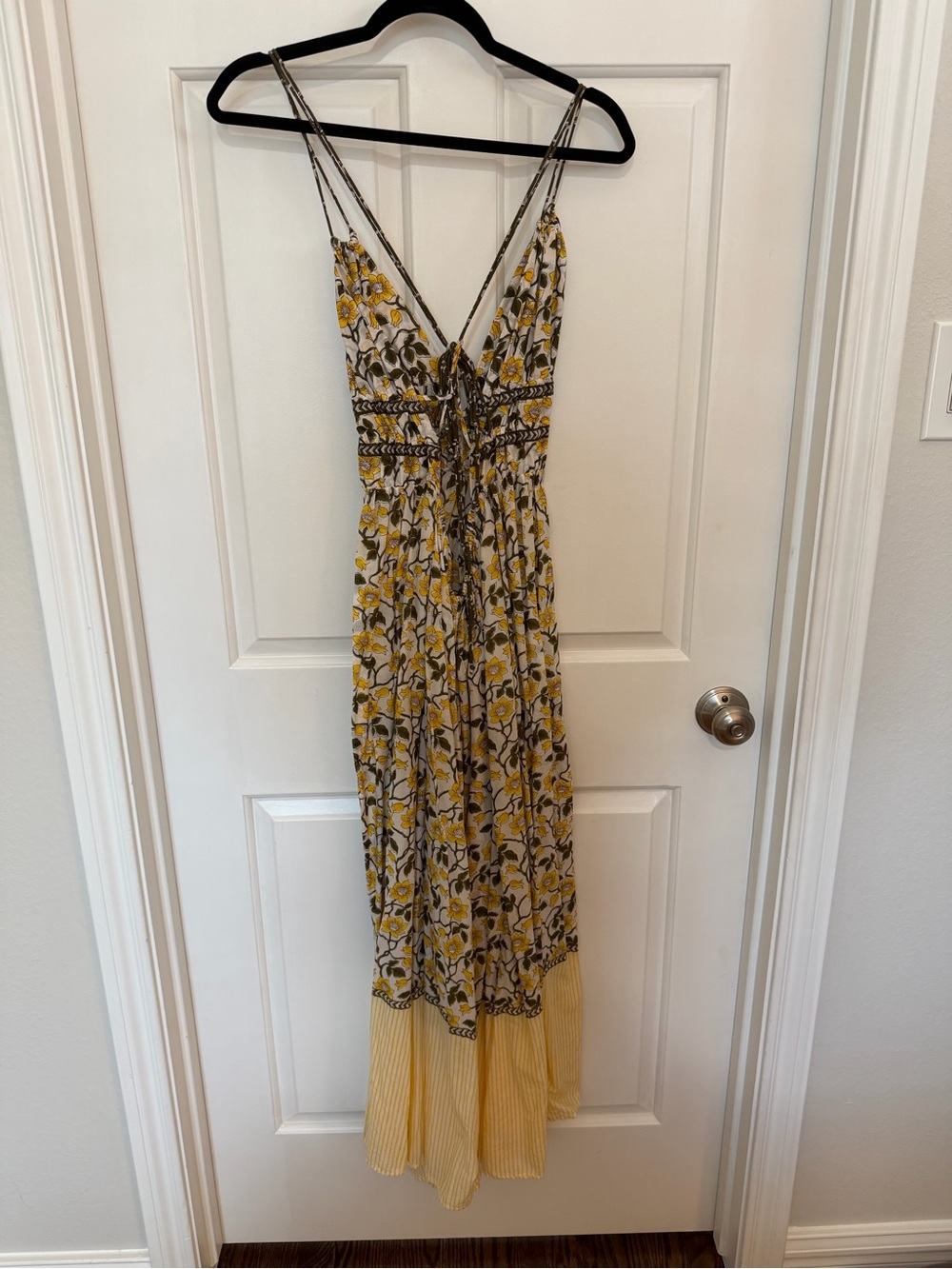 J Crew Cotton Floral Halter Maxi Dress in Yellow and White - Picture 3 of 3